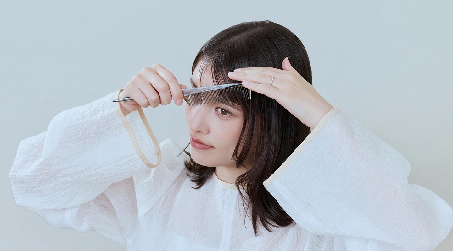 1. 流し前髪でナチュラルに