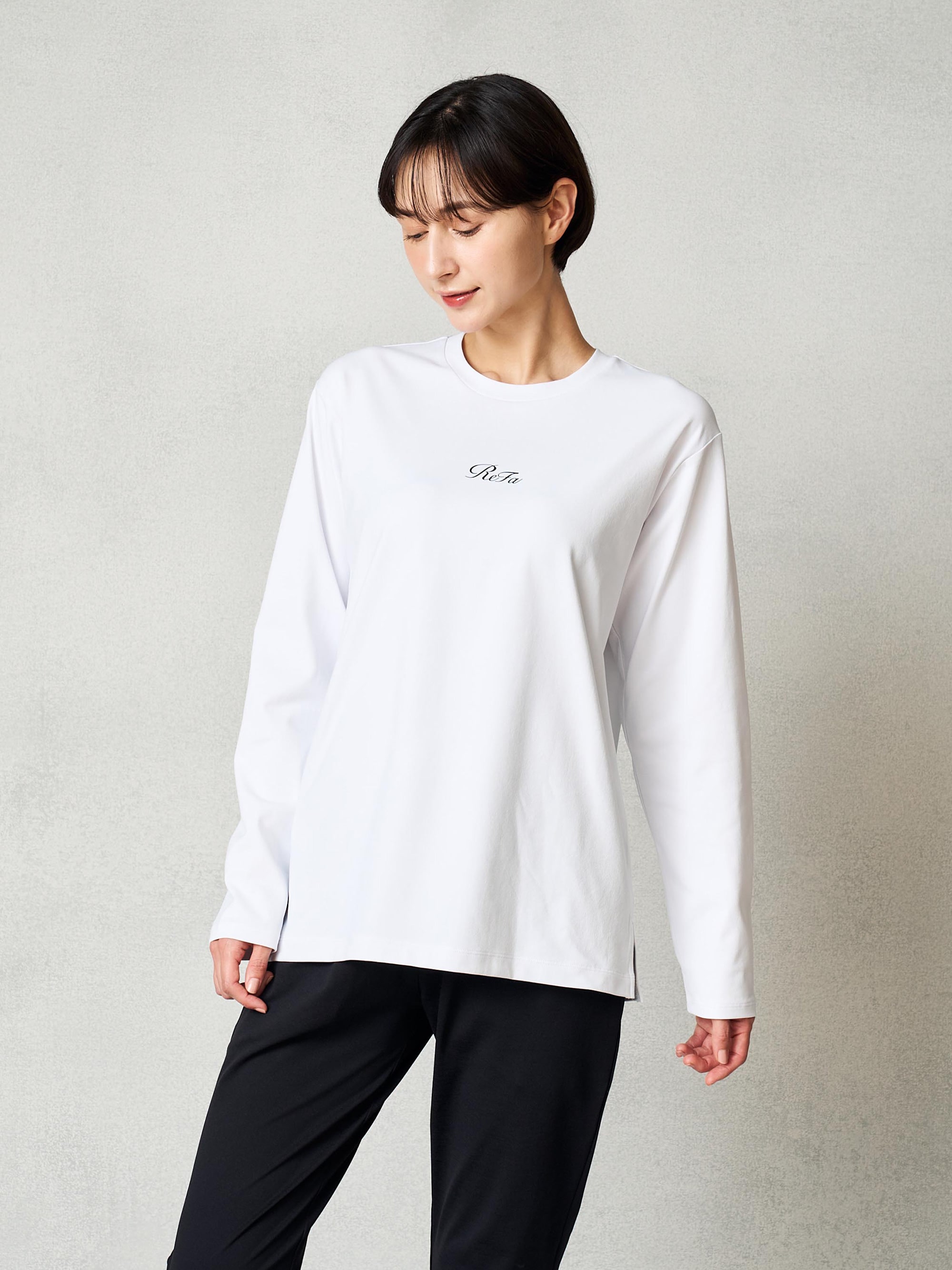 コンフォートジャージー クルーネックロングTシャツ