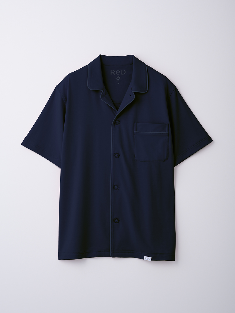ReD ぐっすりパジャマ ベーシック 前開き半袖&ハーフパンツ上下セット ネイビー L ネイビー L