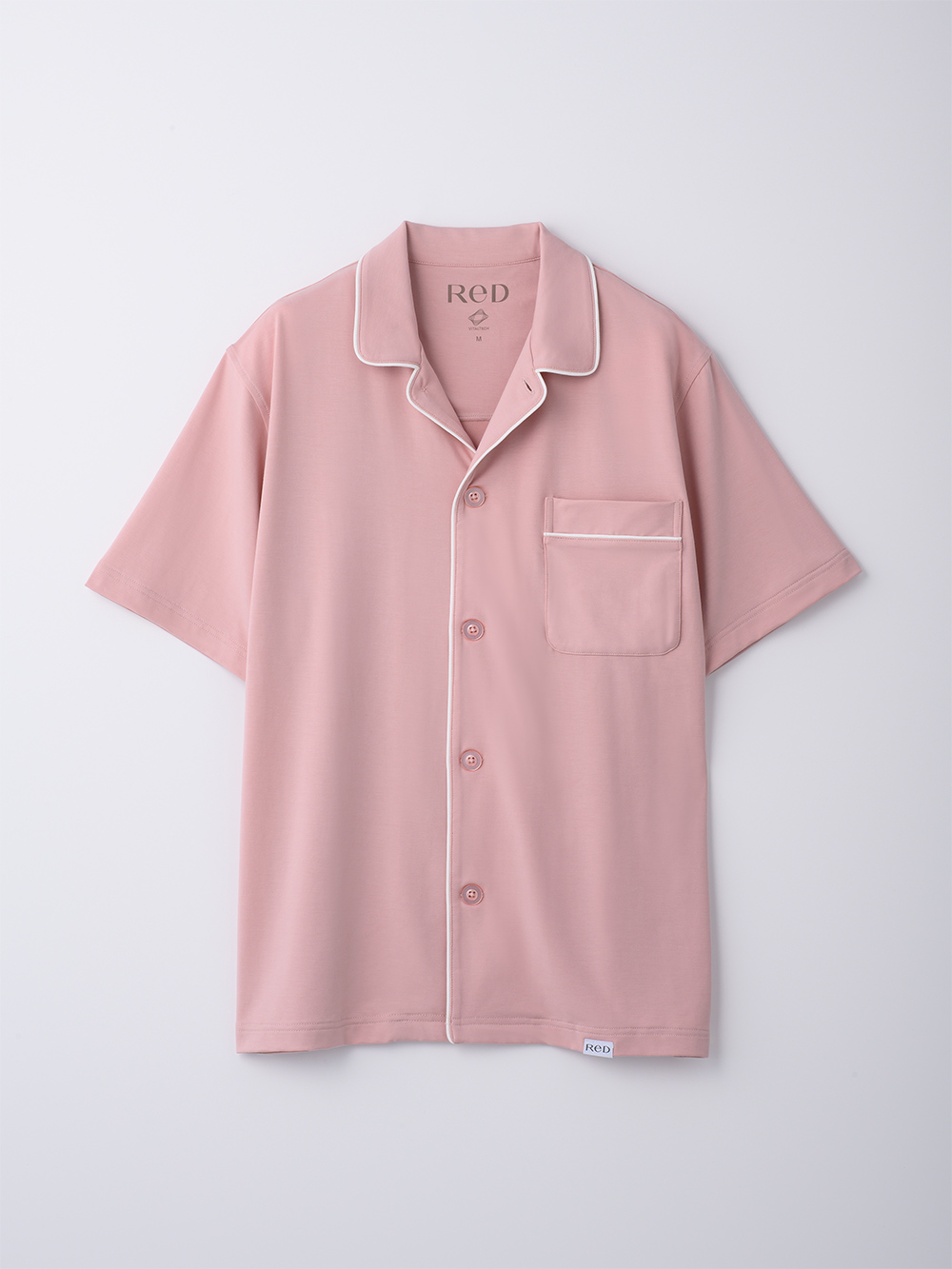 ReD ぐっすりパジャマ ベーシック 前開き半袖 ピンク M